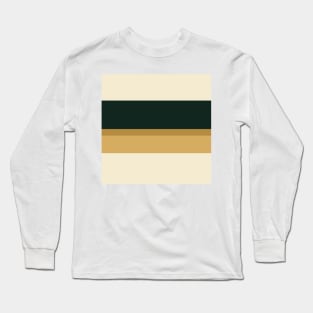 A solitary brew of Bronze (Metallic), Champagne, Dark Jungle Green and Earth Yellow stripes. Long Sleeve T-Shirt